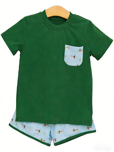 Conjunto de Ropa de Verano para Bebé Niño, Camiseta y Pantalones Cortos de Algodón y Spandex con Estampado de Patos, 2 Piezas, Estilo Casual, Nuevos Modelos RTS Boutique - Product Image 4