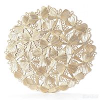 Elegante Schmetterling-Schleife Gold PVC Runde Tischsets Rutschfest Hitzebeständig Umweltfreundlich für Esszimmer Hochzeit Party Dekoration