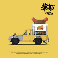 PB8858 1:32  Kit de construction de modèle de camion à hot-dogs, blocs de construction créatifs MOC, jouets pour enfants, cadeaux de Noël