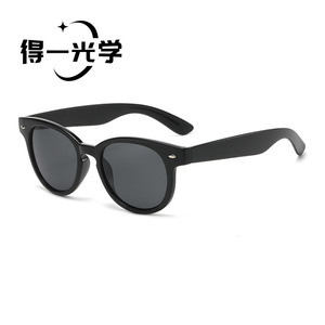 Round Frame <b>Sunglasses</b> Black PC UV400 Unisex Outdoors - Product Image 1