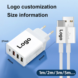 CE FCC ที่ชาร์จไฟแบบเร็ว USB Type C ขนาด40W สำหรับโทรศัพท์มือถือทุกรุ่นที่ชาร์จแบบพกพา USB C คู่พร้อมสายข้อมูล - Product Image 2