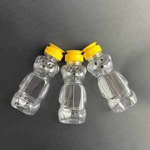 Bouteille de miel en plastique transparente écologique non toxique de 250 ml avec bouchon à clapet en silicone et valve, pot en PET pour sirop de poire et sauces - Product Image 3