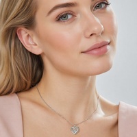 Pendentif Cœur Kirin, Moissanite 1,18 CT au Total, Chaîne Câble en Argent Sterling 925, Collier 20 Pouces pour Femme, OEM ODM