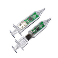 Cadeau d'affaires de clinique médicale Impression de logo personnalisée 4 Go 8 Go en forme de seringue transparente Clé USB Clé USB Memory Stick