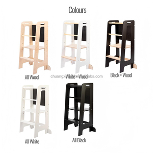หอคอยครัวไม้ปรับระดับได้สำหรับเด็กแบบมอนเตสซอรี่ พร้อมกระดานดำ - Product Image 3