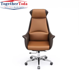 Chaise de bureau exécutive confortable en cuir, ergonomique, à dossier haut, simple, pour la maison, le bureau, les conférences - Product Image 4