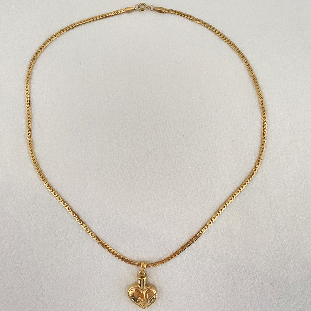 Cadena fina corazón 40cm