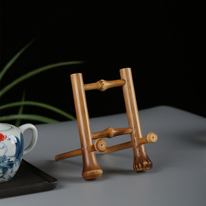 Handmade Bamboo Tea Stand Tea Cake Holder Simple Display Rack Traditional Chinese Style Multifunction Tea Room Accessory - Product Image 1