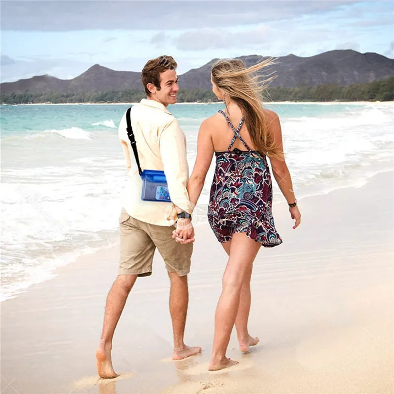 आउटडोर/उपहार/समुद्र तट के लिए 2023 उच्च गुणवत्ता वाले सार्वभौमिक स्विमिंग रंगीन वाटरप्रूफ बैग ड्राई वाटरप्रूफ फोन केस