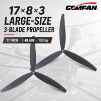 Hélice GEMFAN 17X8X3 pour drone à charge lourde, 17 pouces, 3 pales, fibre de verre et nylon, pas de 8 pouces, haute capacité de charge pour drone quadricoptère de 10-12 kg