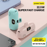 Batterie portable Li-Polymère M-Queen, charge rapide PD 20W, 5000mAh, écran LED, mini capsule, power bank