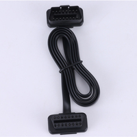 Cable de Diagnóstico OBD Plano de Bajo Perfil de 1m, 16 Pines, Macho-Hembra, Lector de Códigos, Compatible con OBD2 OBDII
