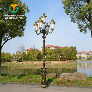Lampadaires de Jardin de Style Européen, Luminaires Vintage pour Villa, Lampes Extérieures Carrées pour Parc, Lampadaires LED Étanches en Aluminium - Product Image 1