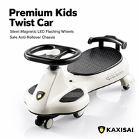 Mobil Putar Anak Private Label OEM Warna Kustom, Skuter Goyang Bayi Roda Senyap Tanpa Baterai, Mainan Tunggang untuk Balita 1-6 Tahun