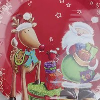 Juego de Vajilla Desechable Navideño Personalizado al por Mayor, Decoración con Temática de Santa Claus, Apto para Alimentos y Ecológico