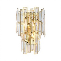 Applique murale en cristal doré, lampe murale LED moderne, lumière décorative pour chevet et coiffeuse