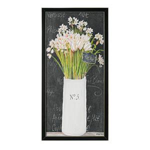 CUADRO FLORAL EN LONA CON MARCO NEGRO DE MDF DE 35X70CM Y 4CM DE GROSOR - Product Image 1