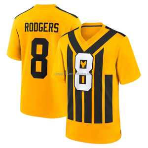 Jersey de Fútbol Americano Bordado al por Mayor de los Pittsburgh Steelers # 90 T.<span class=keywords><strong>J</strong></span>. Watt # 8 Aaron Rodgers # Uniforme de Fútbol Americano 4 DK Metcalf - Product Image 6