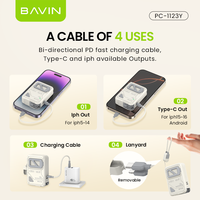 BAVIN PC1123Y PD22.5W prise pliante câble de charge rapide banque d'alimentation avec certificats de support de téléphone portable