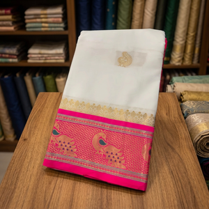 Sari en soie Paithani ethnique indien de style royal, dernier modèle, traditionnel, exclusif, classique, pour les fêtes, les mariages, pour femmes - Product Image 3