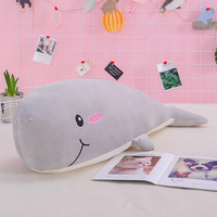 Jouets en peluche de baleine Beluga personnalisés de couleur rose et bleue, vente en gros, adorables animaux marins en peluche, oreillers en peluche de baleine