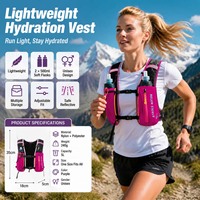 Gilet de course personnalisé avec bande réfléchissante et poche d'hydratation pour hommes/femmes - Léger, résistant à l'eau, respirant pour la nuit