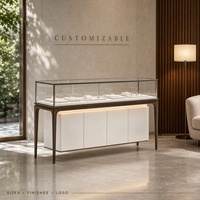 Ensemble de vitrines à bijoux personnalisées avec éclairage LED, longues vitrines en verre et tiroirs de rangement pour la présentation en gros en bijouterie