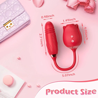 Rosen-Saugvibrator Teleskopischer Stoßvibrator G-Punkt-Stimulator Silikon USB-Aufladbar Wasserdicht 10-Gang Brustwarzen-Stimulation
