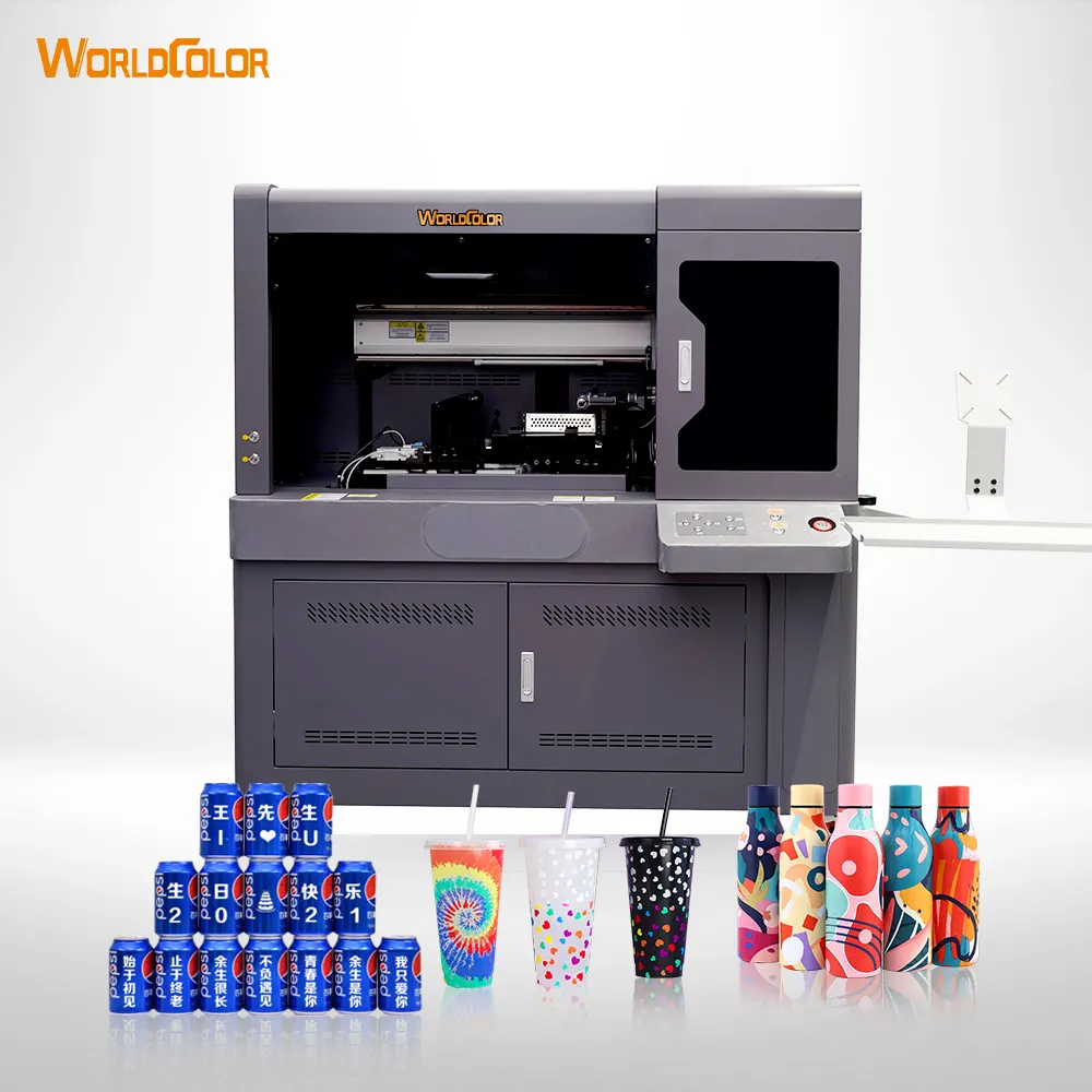 Цветной высокоскоростной цилиндр с одной подставкой, УФ-принтер, конусная печать для персонализированной художественной бутылки, стеклянная чашка, банка