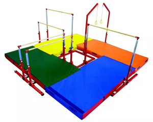 Enfants gymnastique barres horizontale inégale barres parallèles anneaux volants intérieur réglable 4-multi station multi gym équipement - Product Image 1