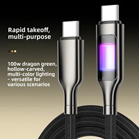 Cable de Datos USB C a C de 100W con Logotipo Personalizado, Diseño de Luz LED Intermitente, Carga de Alta Velocidad, Compatible con Todos los Dispositivos Electrónicos Inteligentes Tipo C