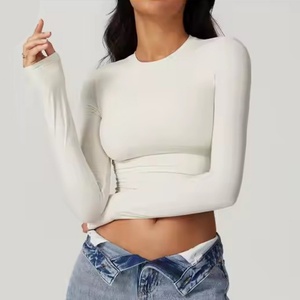 Ropa Deportiva con Logotipo Personalizado al por Mayor, Top de Yoga de Manga Larga, Agradable al Tacto, para Mujer - Product Image 4