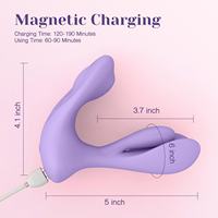 Stimulateur clitoridien et anal en silicone étanche à double moteur, télécommandé, 10 fréquences, rechargeable par USB