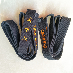 Ceintures de maître d'arts martiaux de broderie de logo personnalisé ceinture noire de haute qualité approuvée par le Taekwondo mondial - Product Image 3