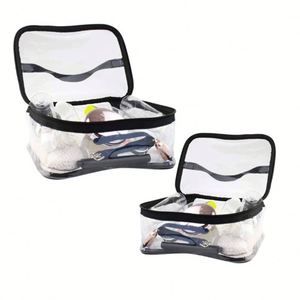 Women Vintage HEX Brand <b>Makeup</b> Organizer Pouches Tote Travel Storage <b>Bags</b> <b>Transparent</b> PVC Zipper Closure Cosmetic <b>Bag</b> - Product Image 2