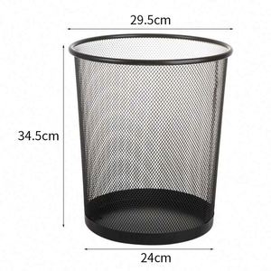 Metal Mesh Round Trash Can with Foot Pedal Structure Household Office Cleaning <b>Tool</b> Wrought Iron Kitchen Trash Bucket Lid - Product Image 4
