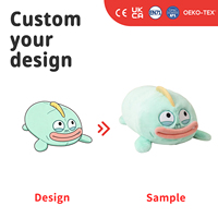 Coussin en peluche personnalisé en forme de poisson de dessin animé, drôle, vert menthe, créature marine avec de grandes lèvres roses, pour la décoration de canapé et les cadeaux fantaisie