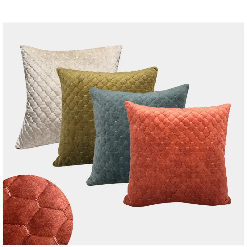 Flannelette Pineapple Lattice Luxury Cushion Cover Decorative Home 43*43cm Plain Sofa Cushion Cover