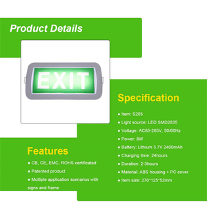 Tuoming LED khẩn cấp <span class=keywords><strong>Exit</strong></span> Sign lit cạnh <span class=keywords><strong>Exit</strong></span> với nhiều phương pháp cài đặt CE/CB/chứng nhận 3 giờ <span class=keywords><strong>Exit</strong></span> <span class=keywords><strong>Light</strong></span> - Product Image 2