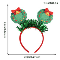 Serre-tête en feutre de Noël plat 3D avec bonhomme de neige, renne, Père Noël, bois de renne et nœud, accessoire de tête pour fête de Noël et déguisement
