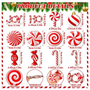Juego de adornos de Piruleta de caramelo de Navidad, 24 piezas, decoración de árbol de Navidad, colgante de madera para fiesta de decoración del hogar de Año Nuevo - Product Image 3