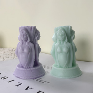Moule à bougie en silicone pour portrait de déesse, portrait de corps entier, design à trois côtés, fille <span class=keywords><strong>enceinte</strong></span>, femme <span class=keywords><strong>enceinte</strong></span>, moule cylindrique - Product Image 1