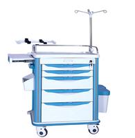 Chariot médical double face en ABS pour hôpital, avec tiroirs double face et verrouillage centralisé