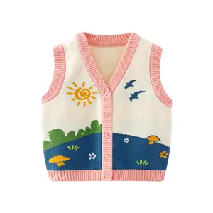 Hot sale children's autumn and winter sweater boy and girls knitted vest warm kids vest sweater