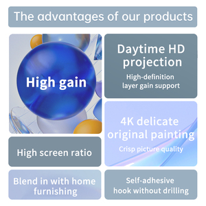 Pantalla de Proyección Plegable de 150 Pulgadas 16:9, 4KHD, Portátil, 3D, Plateada, para Uso en Interiores y Exteriores - Product Image 3