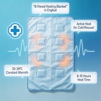 Couverture Thermique Jetable Auto-Chauffante à 8 Panneaux, Alternative à la Couverture de Survie en Feuille d'Aluminium pour la Randonnée, la Survie en Milieu Sauvage et les Urgences