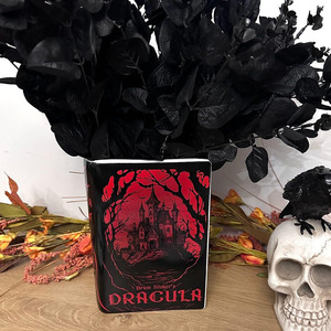 Vaso in ceramica a forma di libro-piccolo vaso floreale ispirato gotico/piccole donne per l'arredamento del soggiorno - Product Image 4