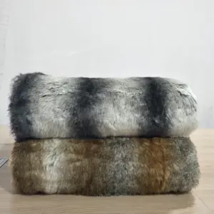 Home Heavy 1900g 127x152cm Portable Thick Rabbit Fur Fleece Blanket For Winter