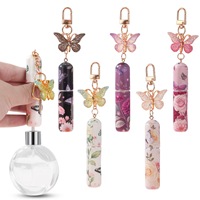 5ml Mini Testeur Voyage Poche Rechargeable Twist up Distributeur Pulvérisation Parfum Parfum Atomiseur Bouteille Avec Papillon Porte-clés
