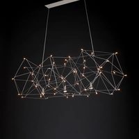 Lustre étoilé en acier inoxydable à LED moderne et luxueux pour table à manger, comptoir de café, cuisine, cube design